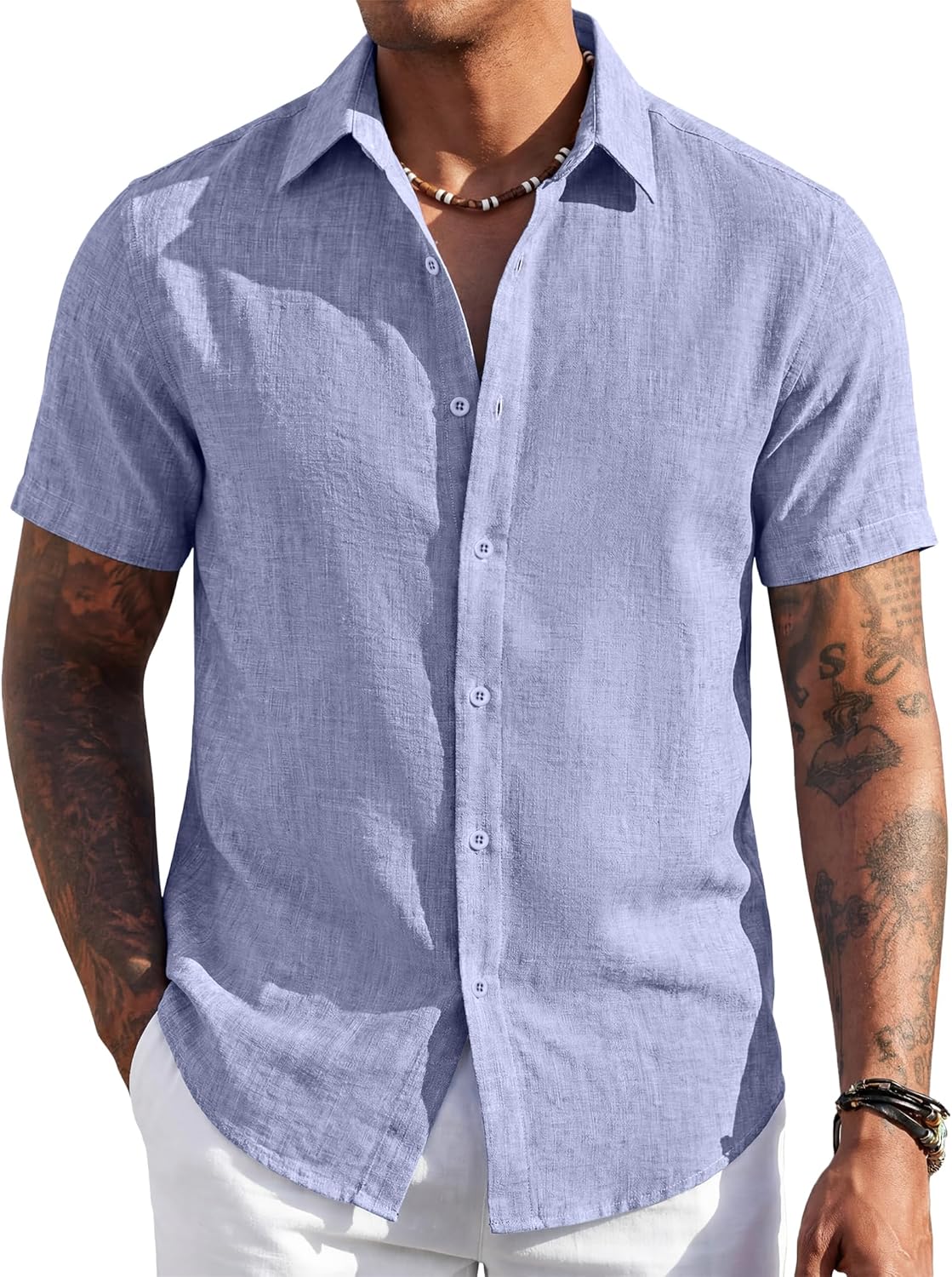 Men's Short Sleeve Button Down Shirt Casual Summer Beach Wedding Vacation Shirts